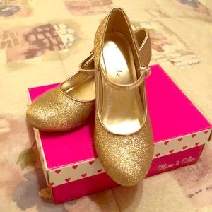 Sparkle Gold Glitter Heel, Youth